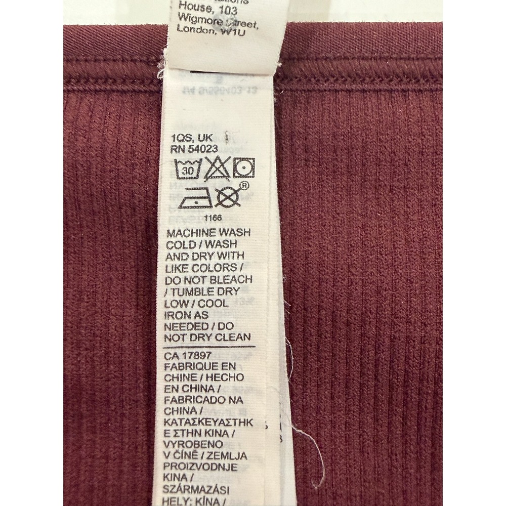 Athleta Aurora Tank Ribbed V-Neck Crop Top Burgundy Red Small S Activewear Yoga - Picture 6 of 6